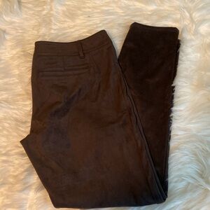 Size 4 New York & Company Brown Suede flat front slim pants